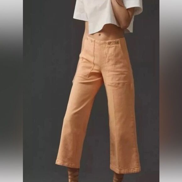 Pilcro Kit Cropped Wide-Leg Utility Trouser Jeans-GG2 - Picture 1 of 9